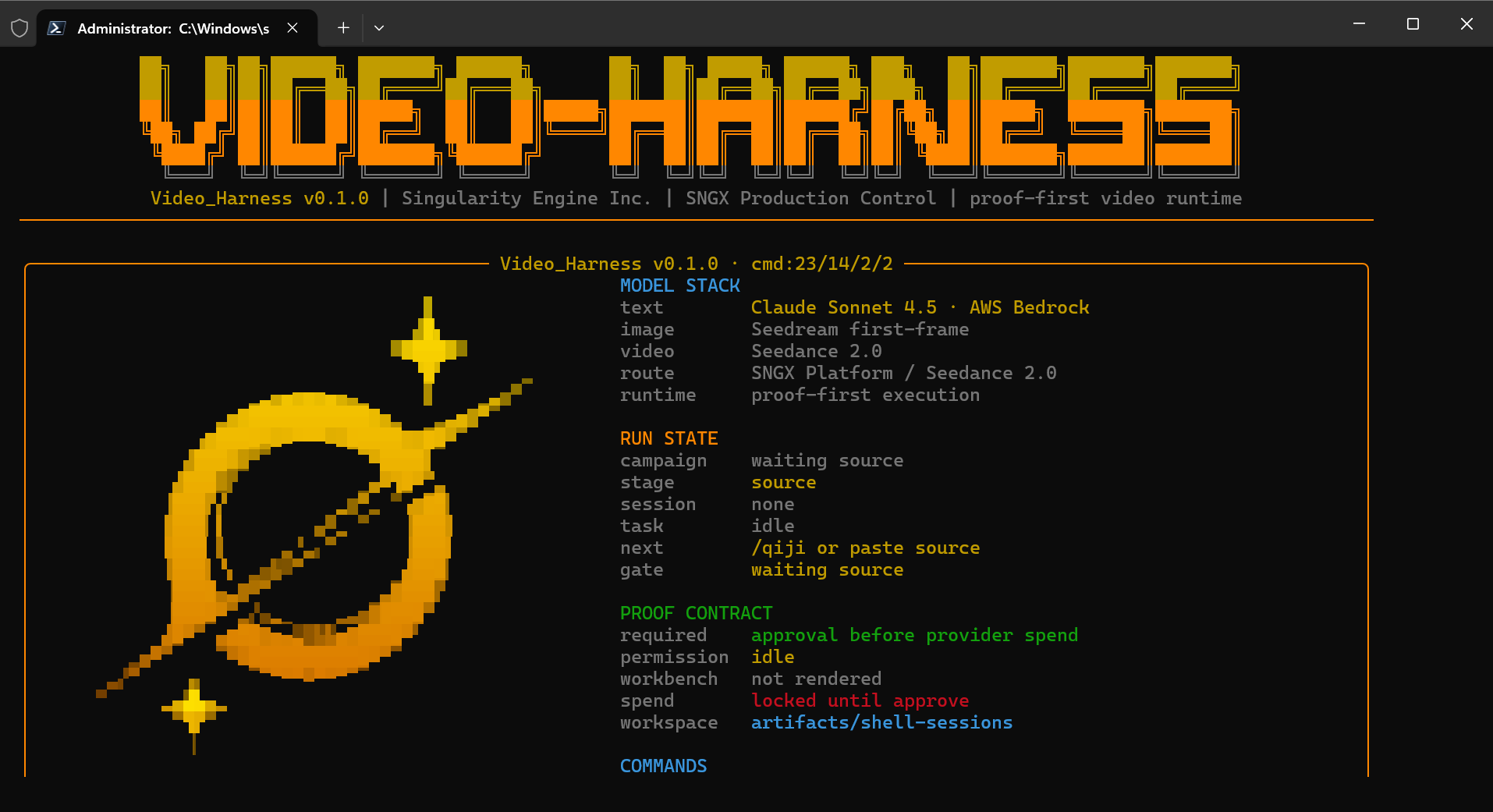 Video Harness CLI — Model Stack, Run State, Proof Contract